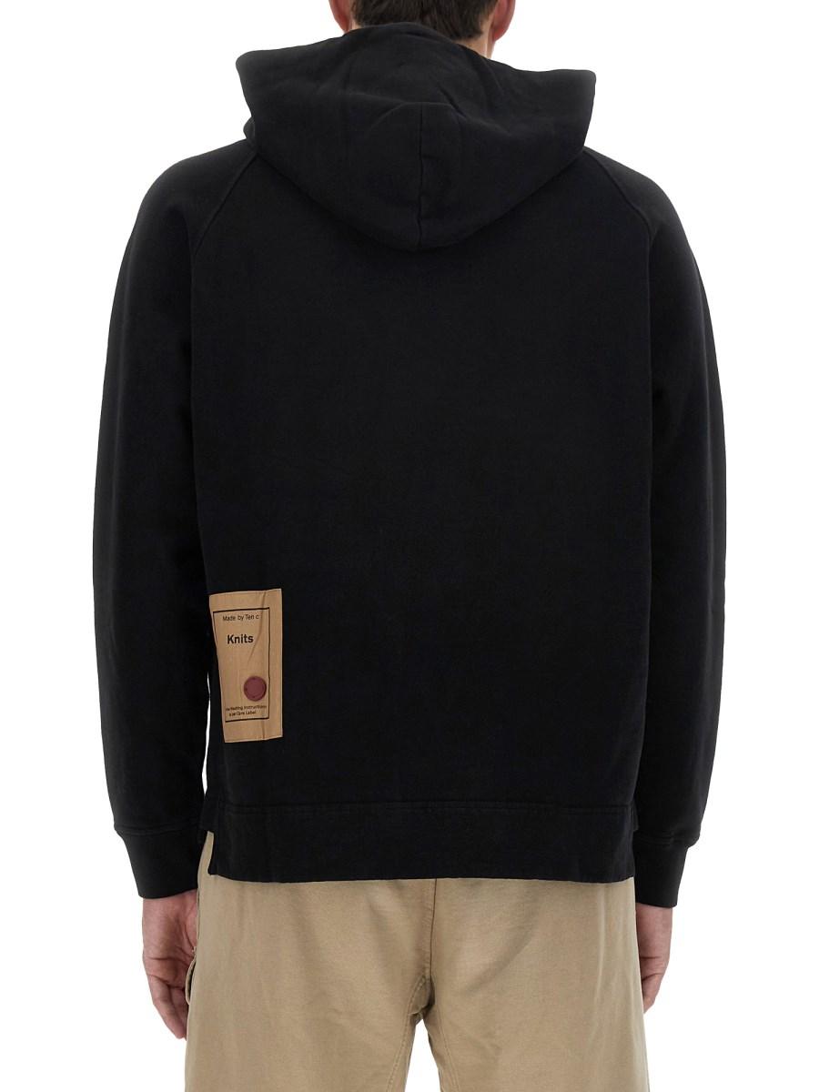 TEN C FELPA IN COTONE CON LOGO