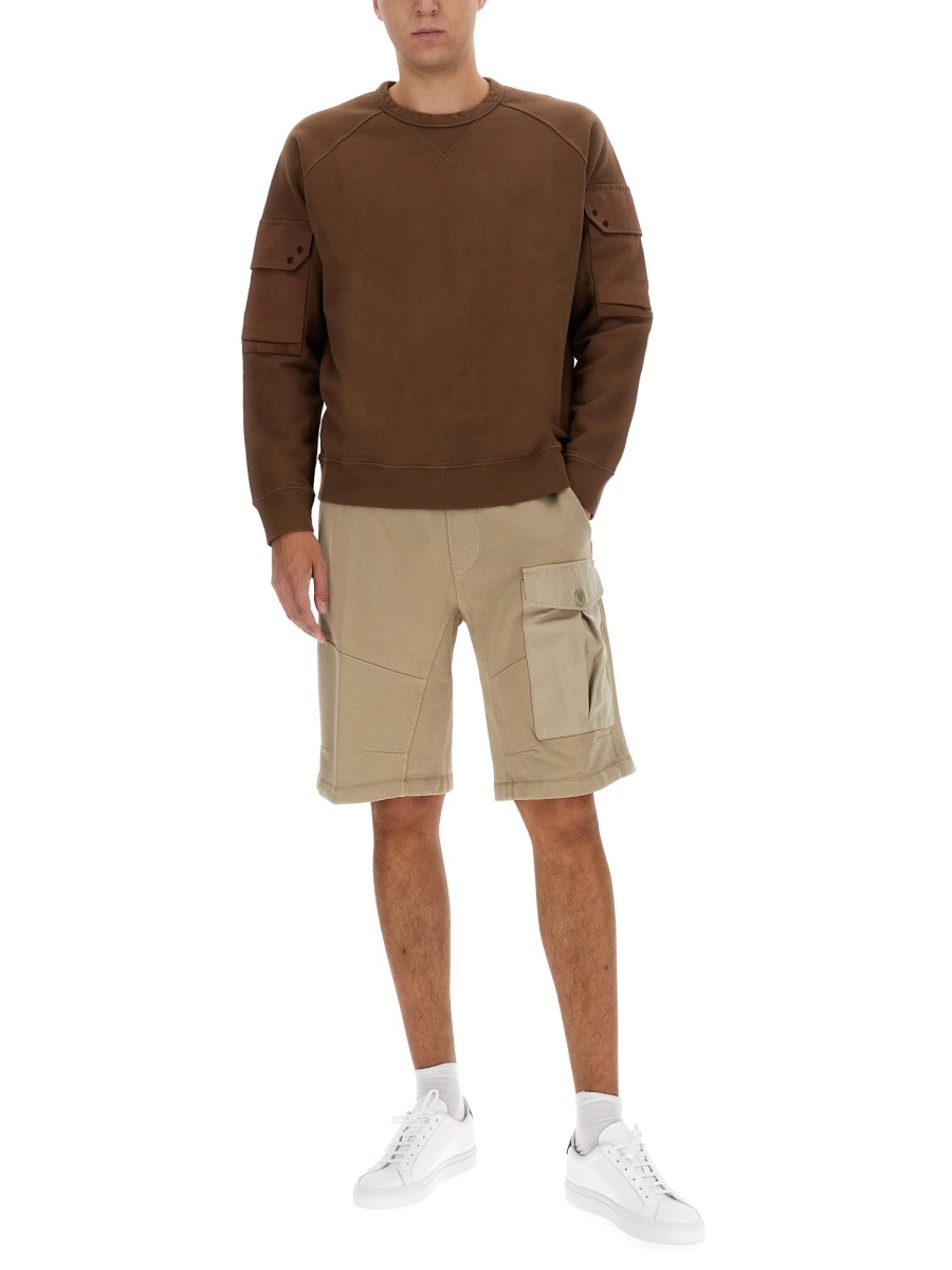 TEN C FELPA IN COTONE CON LOGO