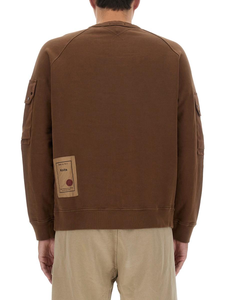 TEN C FELPA IN COTONE CON LOGO