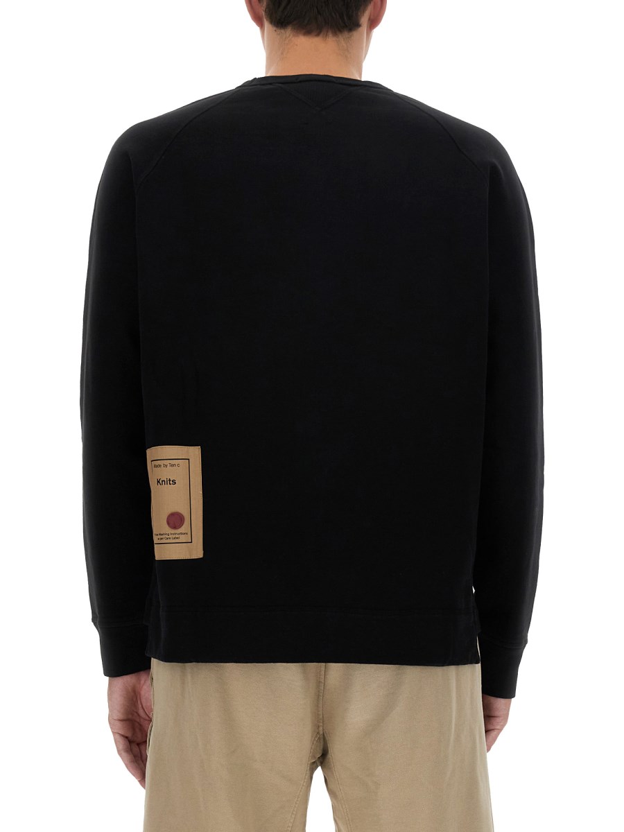TEN C FELPA IN COTONE CON LOGO