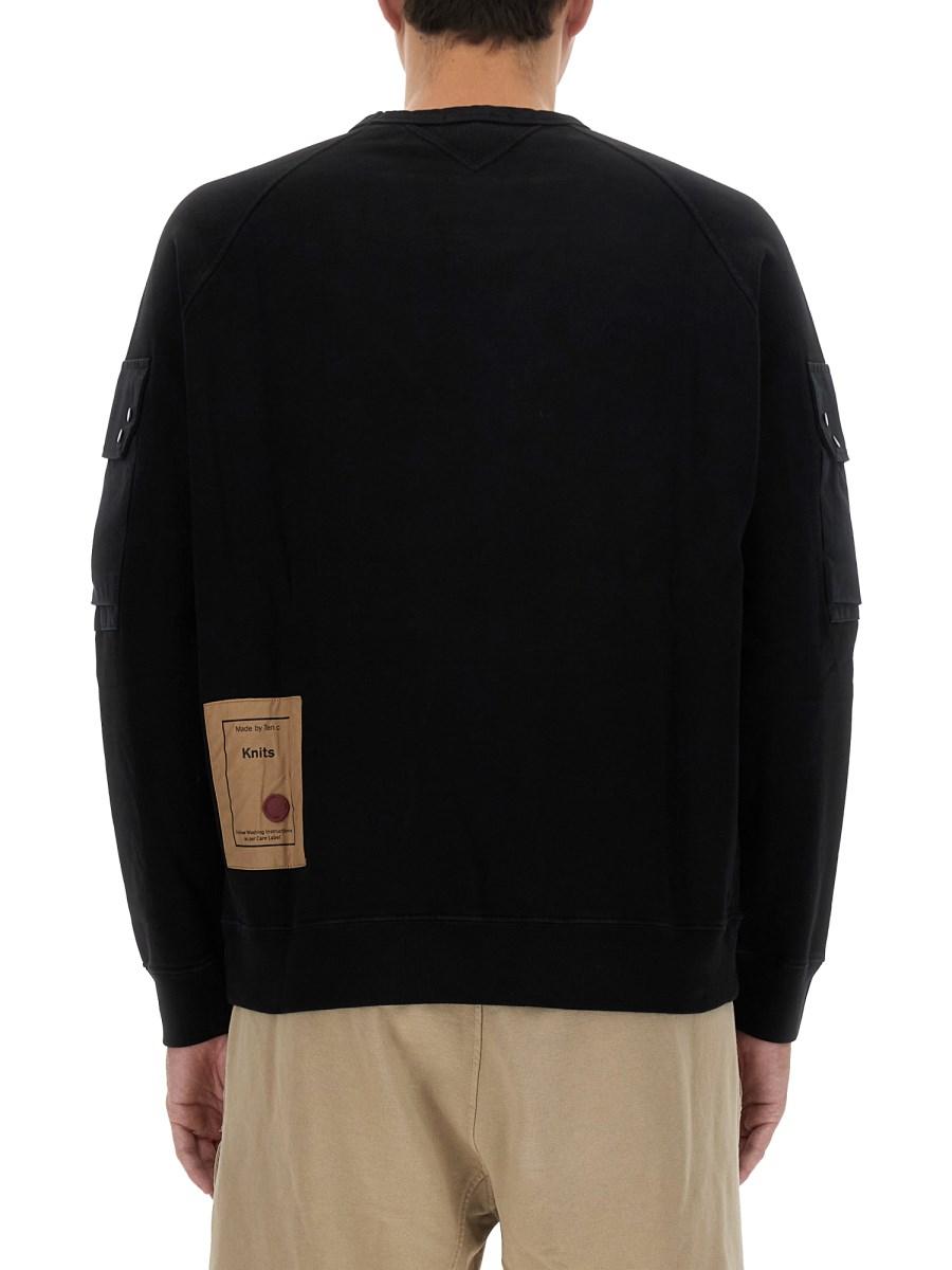 TEN C FELPA IN COTONE CON LOGO