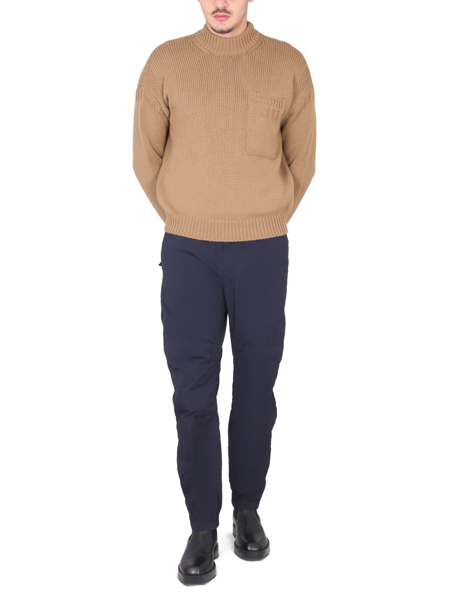 TEN C MAGLIA A COLLO ALTO IN COTONE
