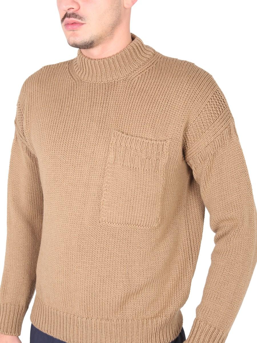 TEN C MAGLIA A COLLO ALTO IN COTONE