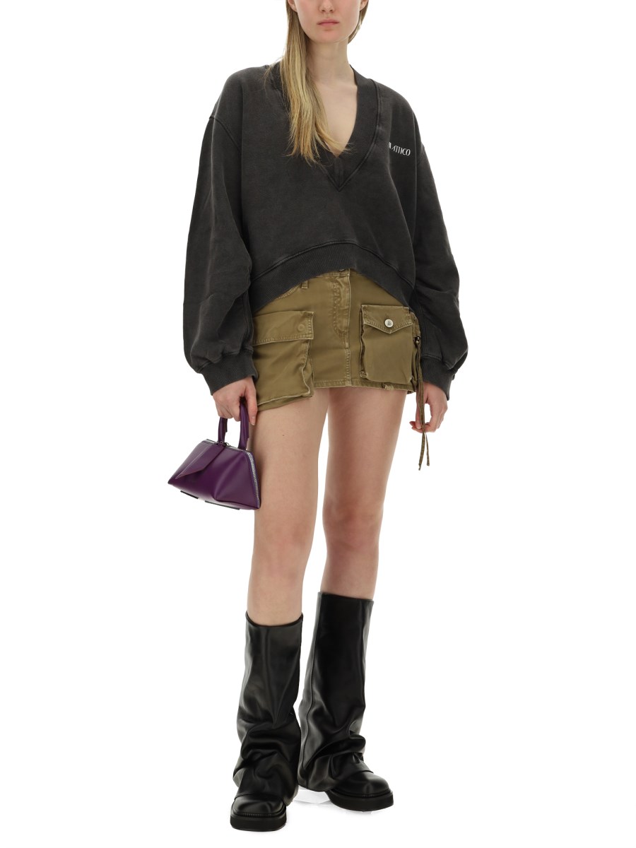 THE ATTICO FELPA IN COTONE CON LOGO