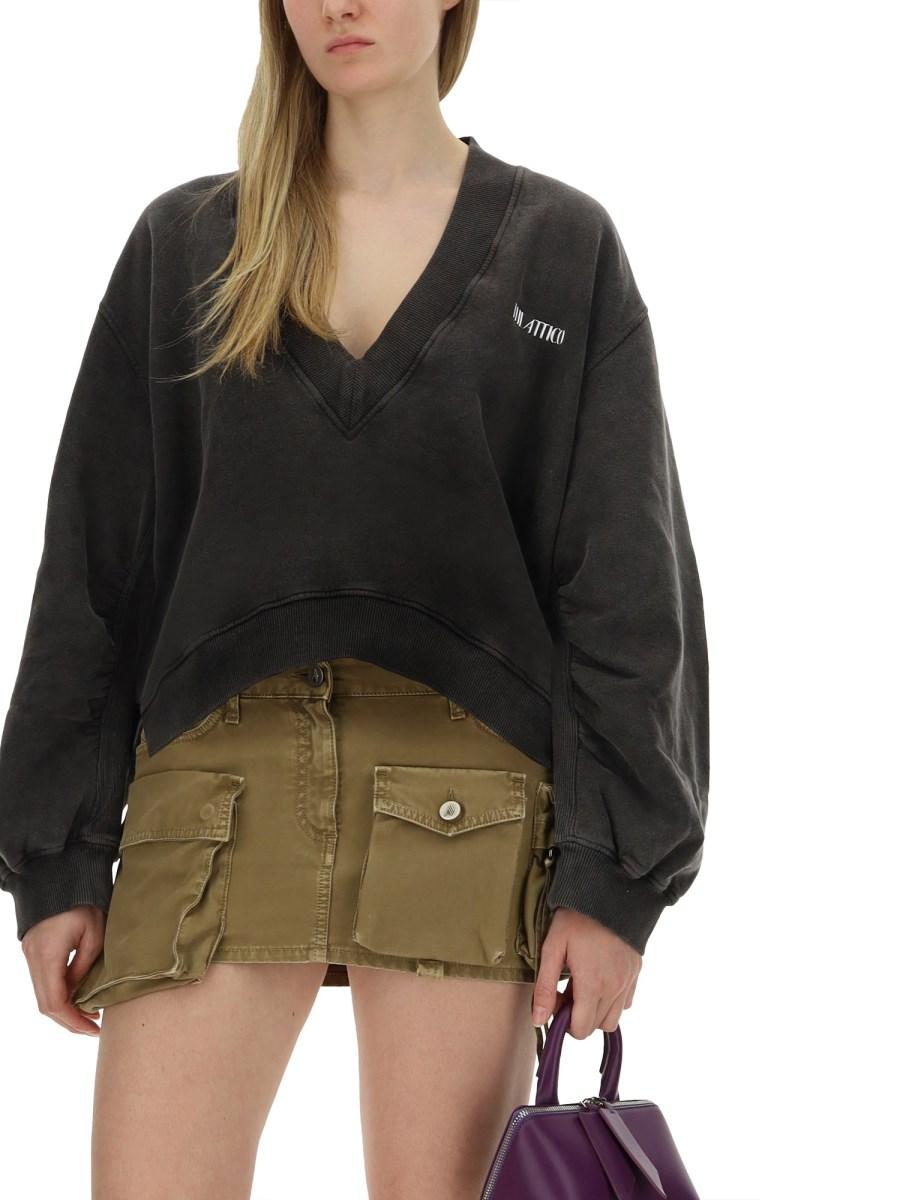 THE ATTICO FELPA IN COTONE CON LOGO