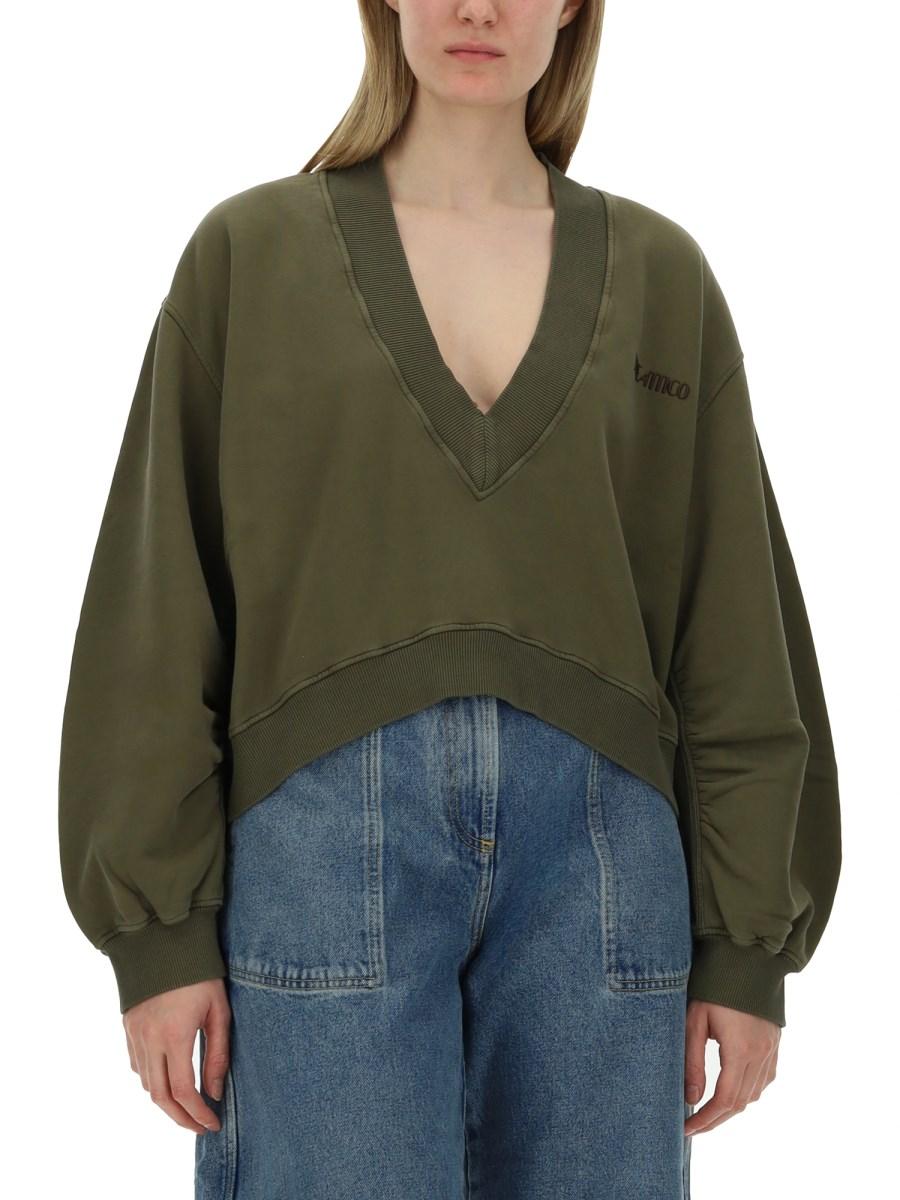 THE ATTICO FELPA IN COTONE CON LOGO
