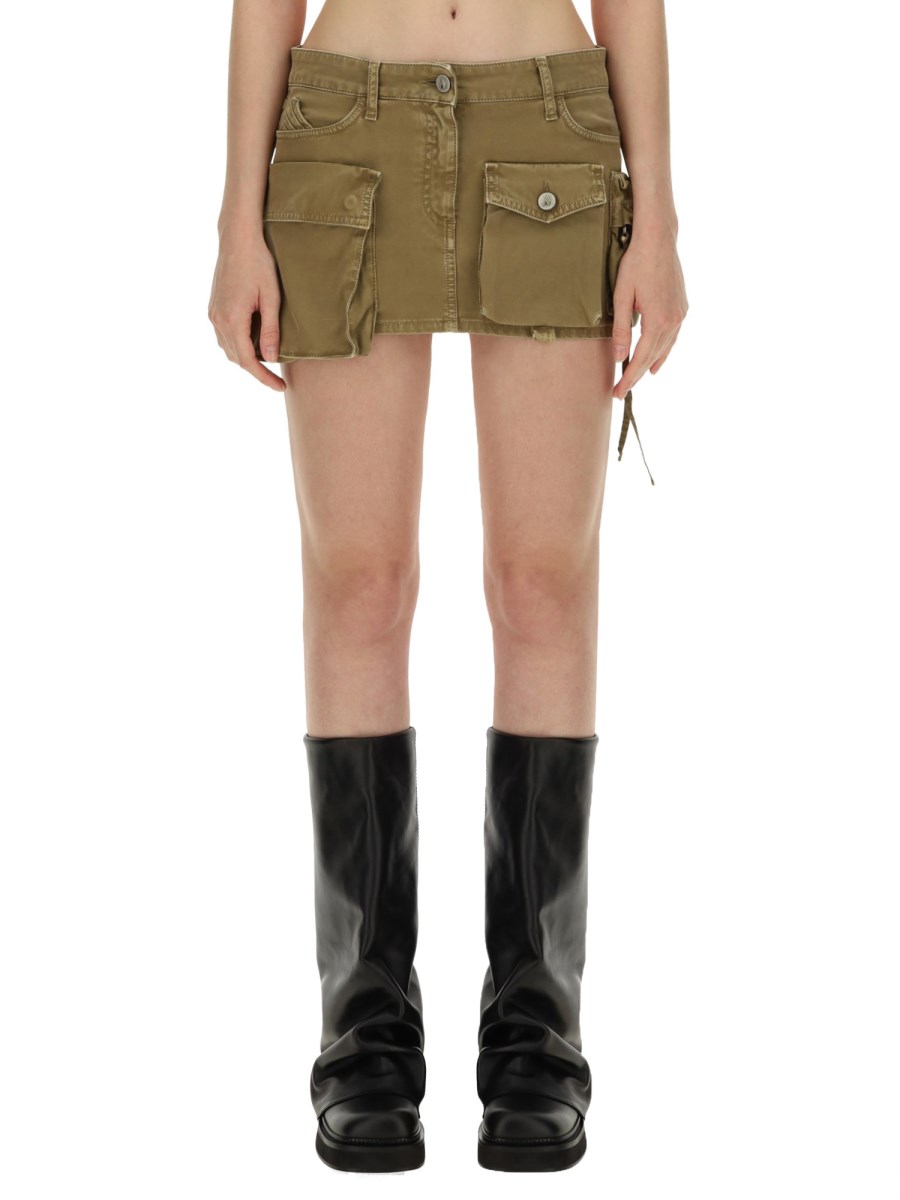 THE ATTICO GONNA MINI FAY IN DENIM DI COTONE