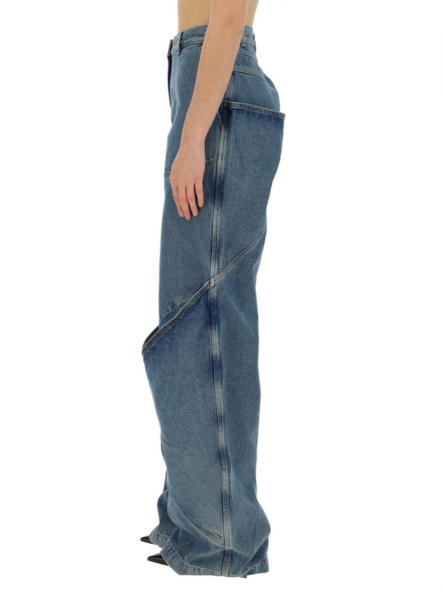THE ATTICO JEANS CARGO IN DENIM DI COTONE