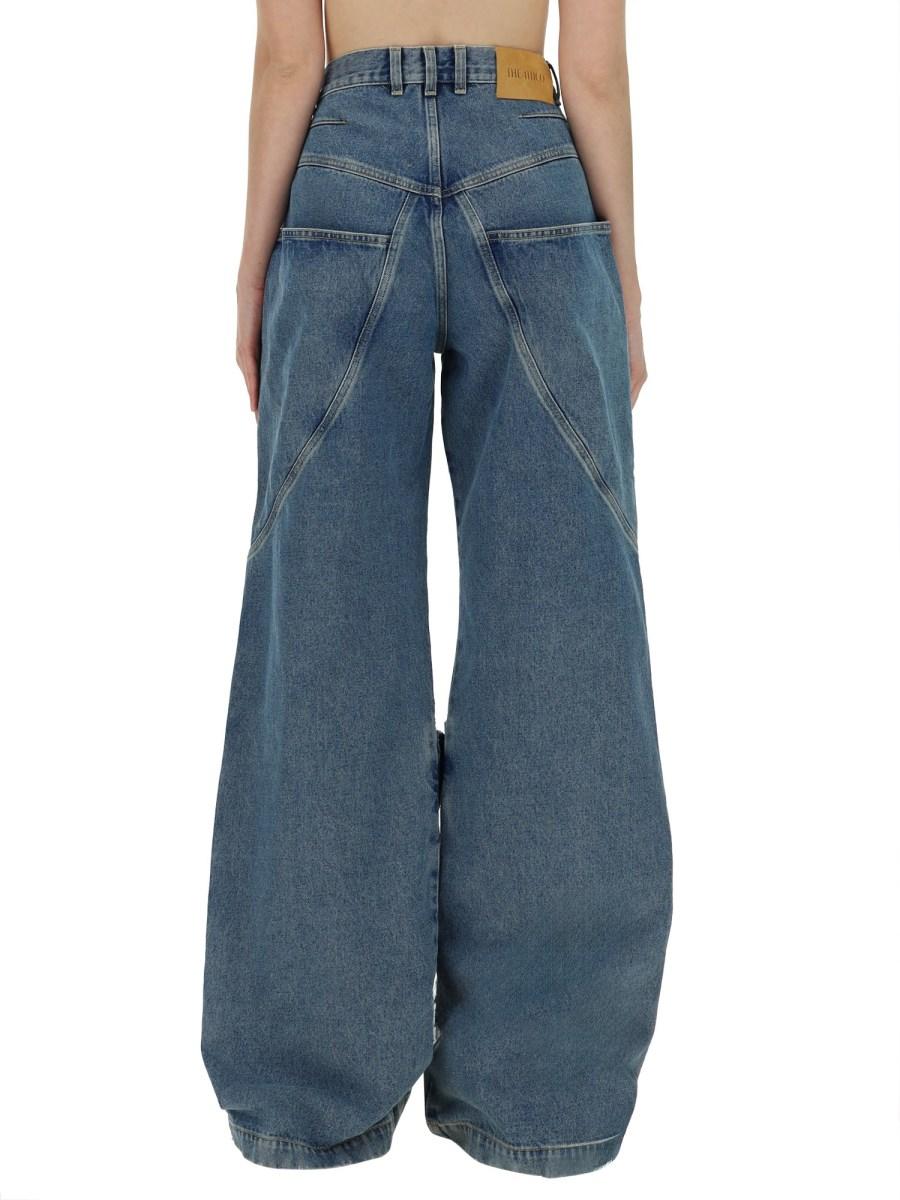THE ATTICO JEANS CARGO IN DENIM DI COTONE