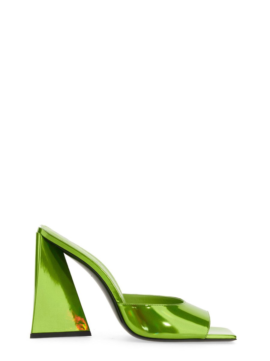 THE ATTICO MULE DEVON IN PELLE LAMINATA