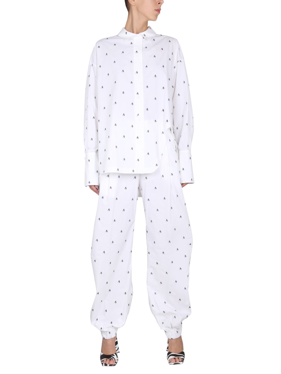 THE ATTICO PANTALONE LOGO ALL OVER IN POPELINE