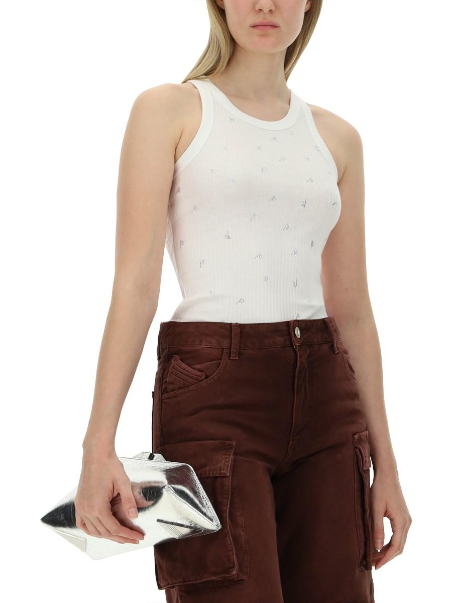 THE ATTICO TOP IN COTONE CON LOGO