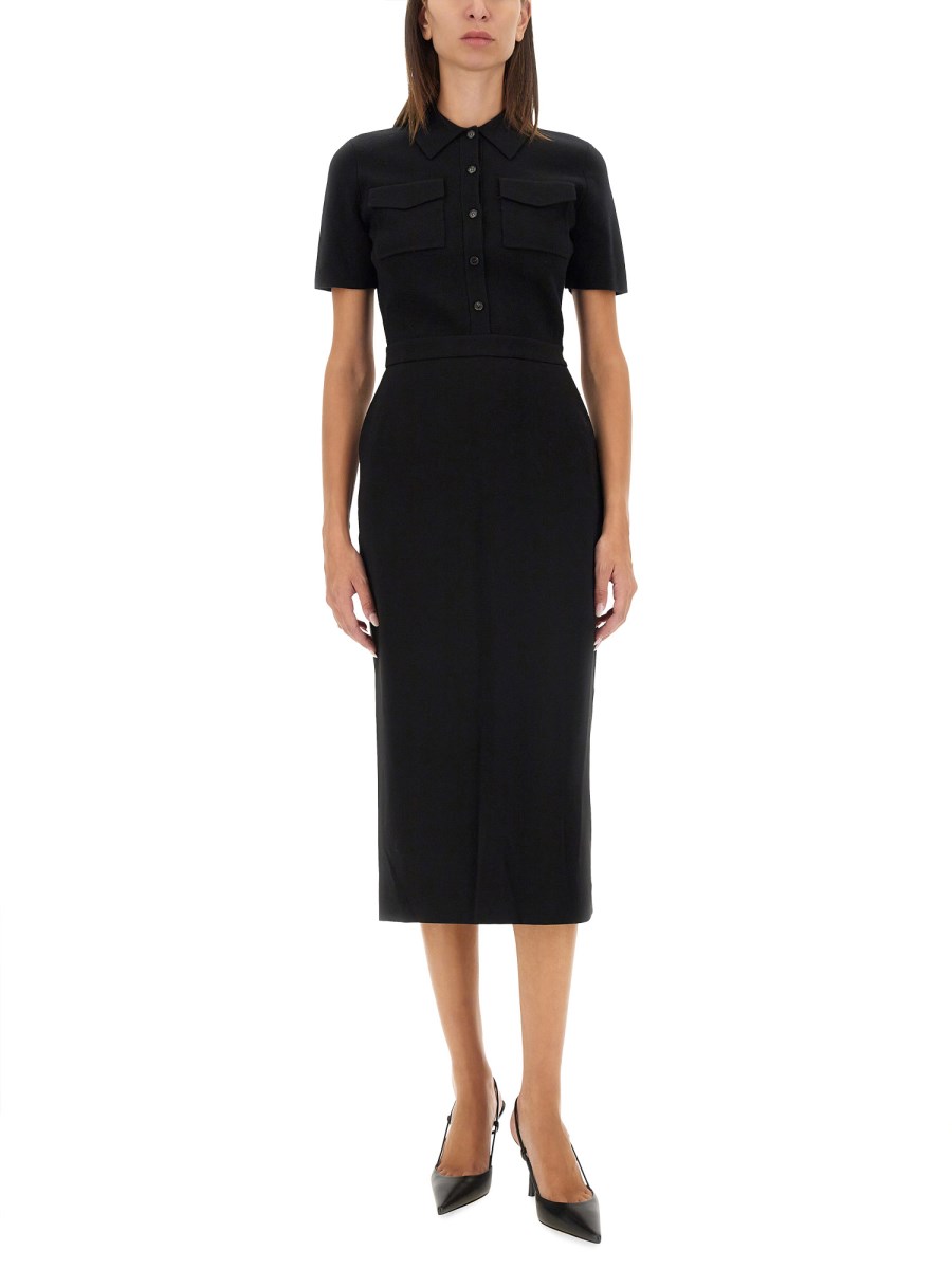 THEORY ABITO MIDI IN MAGLIA DI LANA MERINO