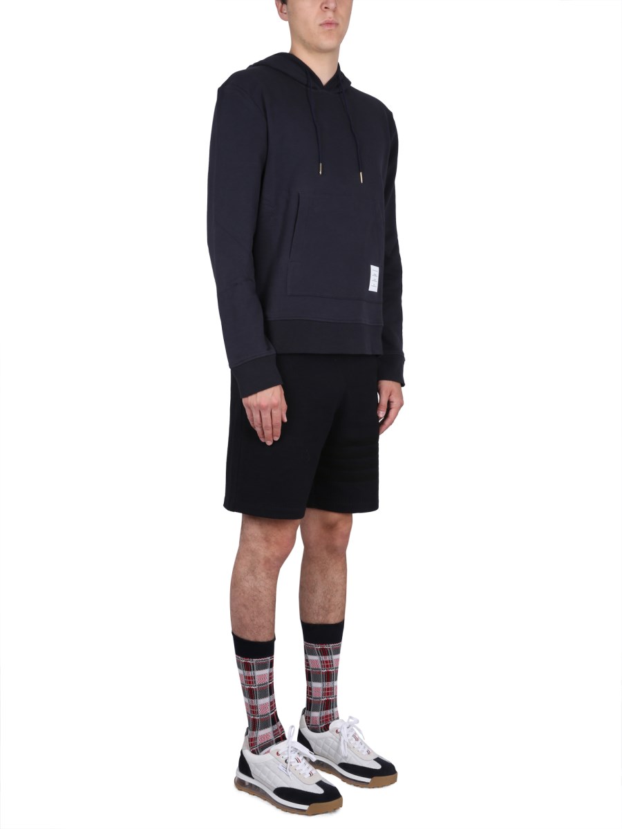 THOM BROWNE BERMUDA IN FELPA DI COTONE