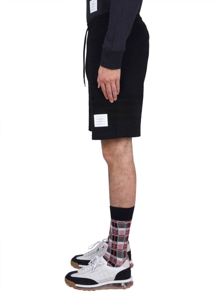 THOM BROWNE BERMUDA IN FELPA DI COTONE
