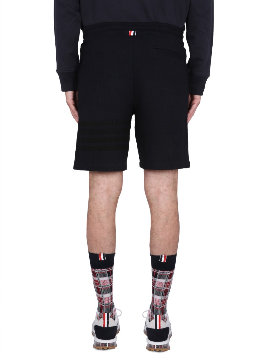 THOM BROWNE BERMUDA IN FELPA DI COTONE