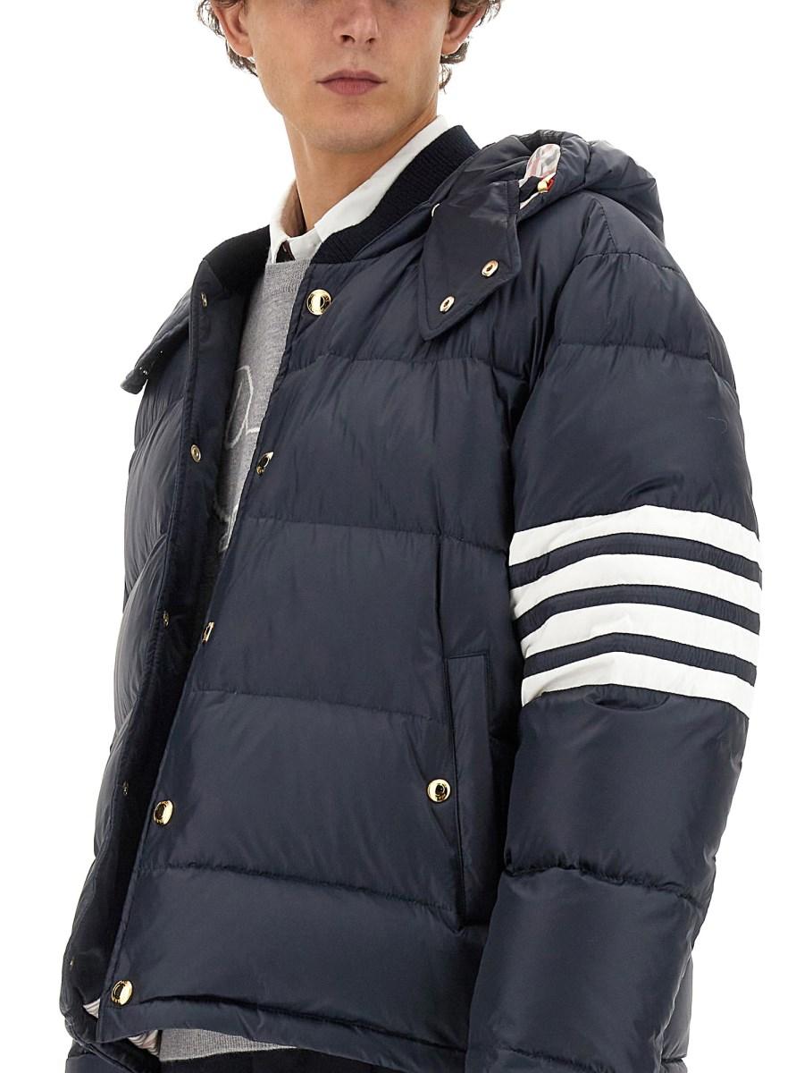 THOM BROWNE BOMBER IN NYLON OPACO CON CAPPUCCIO
