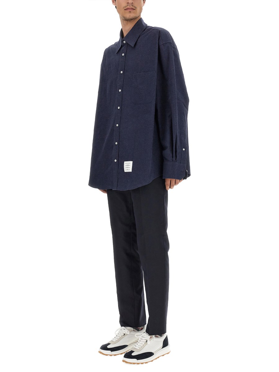 THOM BROWNE CAMICIA 4BAR IN COTONE