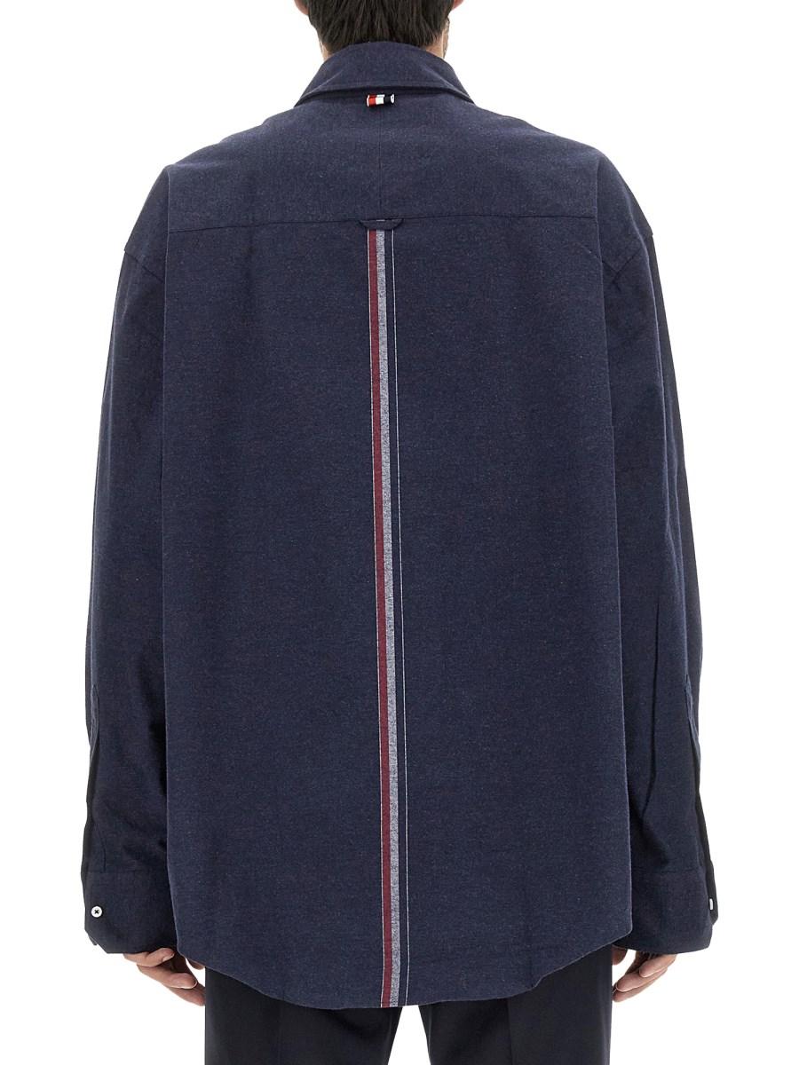 THOM BROWNE CAMICIA 4BAR IN COTONE
