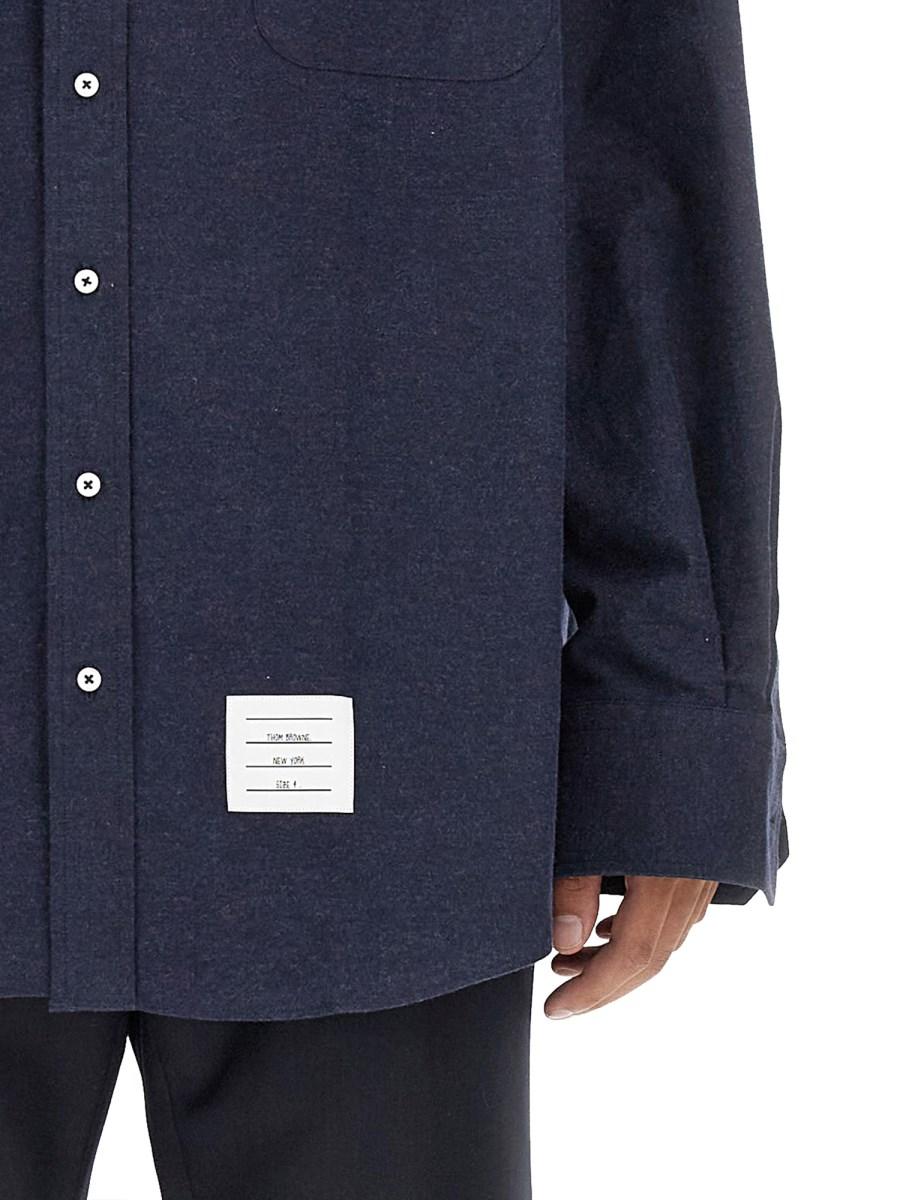 THOM BROWNE CAMICIA 4BAR IN COTONE