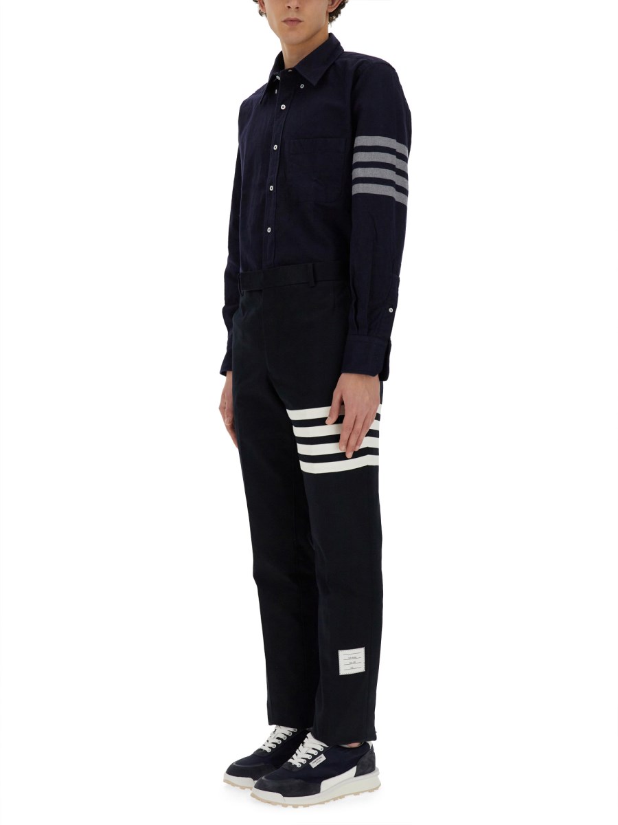 THOM BROWNE CAMICIA 4BAR IN COTONE