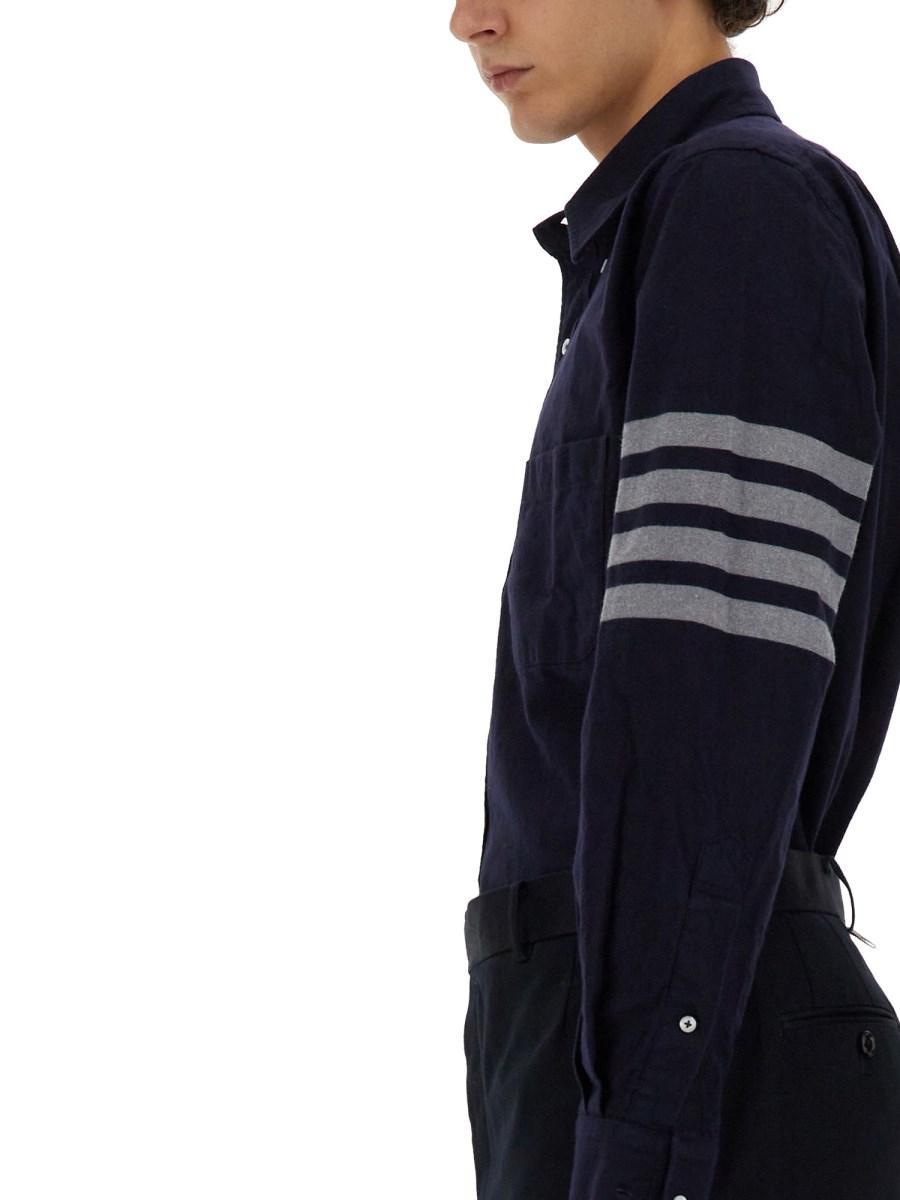 THOM BROWNE CAMICIA 4BAR IN COTONE