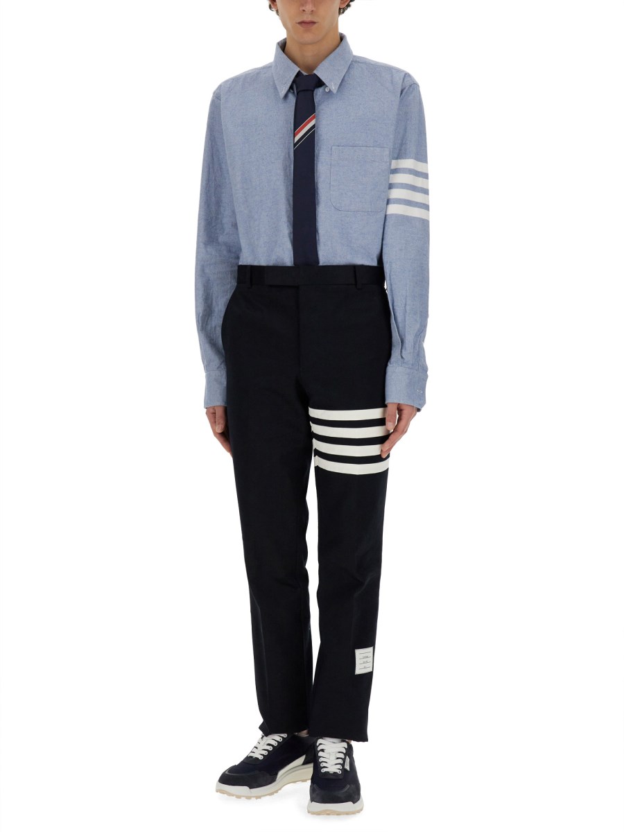 THOM BROWNE CAMICIA 4BAR IN COTONE