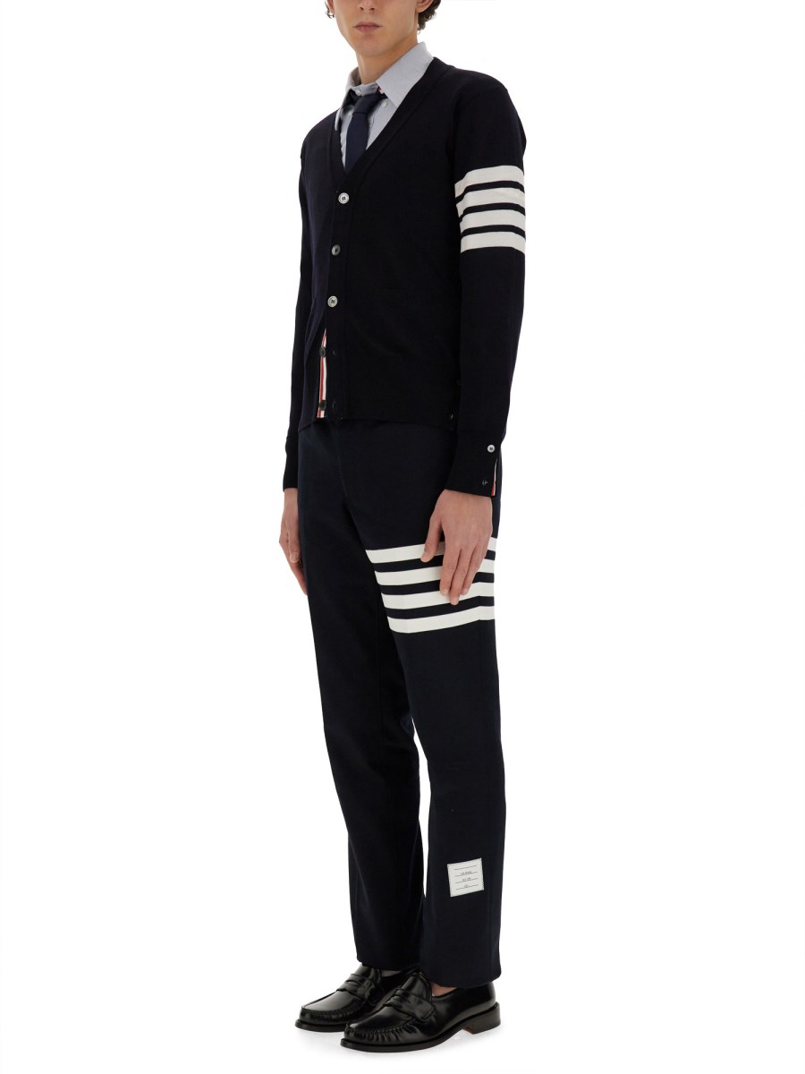 THOM BROWNE CARDIGAN IN LANA 4BAR STRIPE