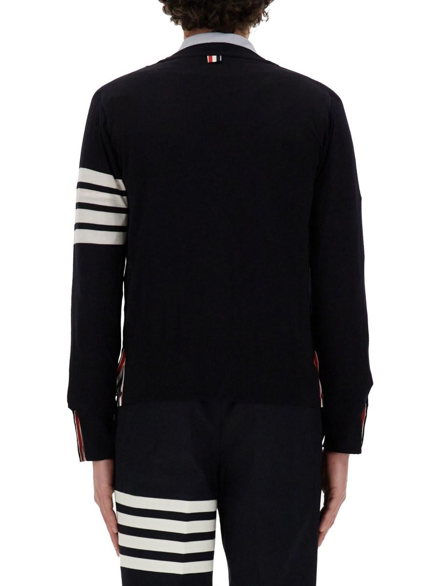 THOM BROWNE CARDIGAN IN LANA 4BAR STRIPE