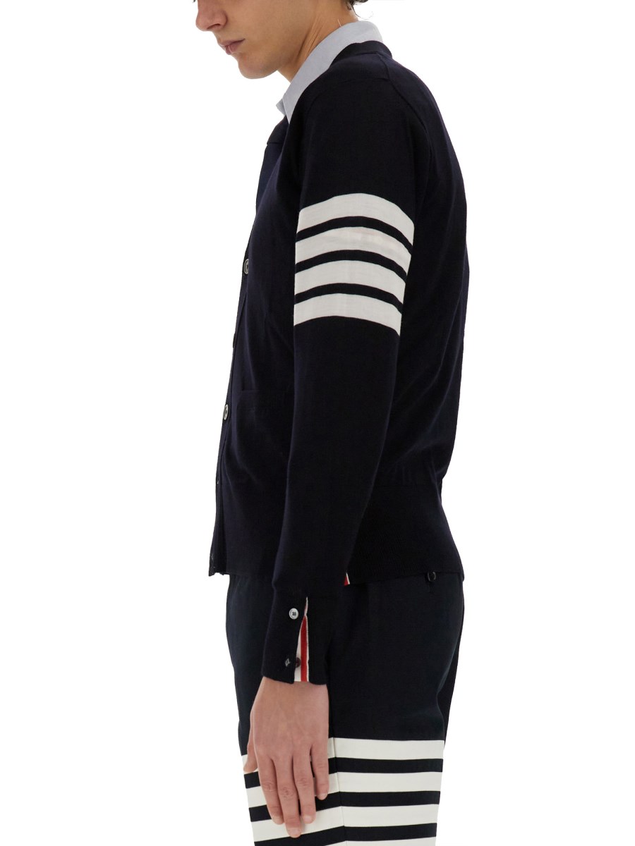 THOM BROWNE CARDIGAN IN LANA 4BAR STRIPE