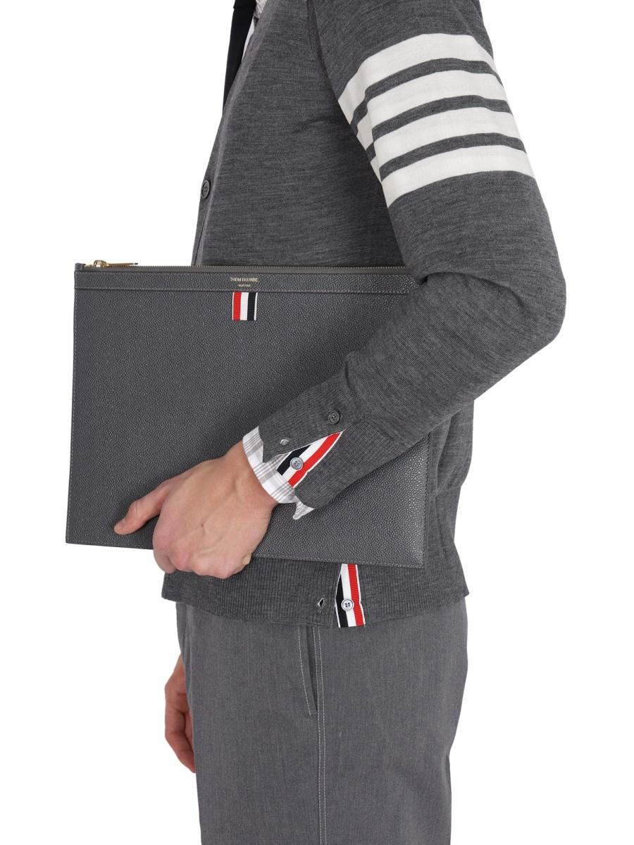 THOM BROWNE CARDIGAN IN LANA CON INTARSIO 4BAR