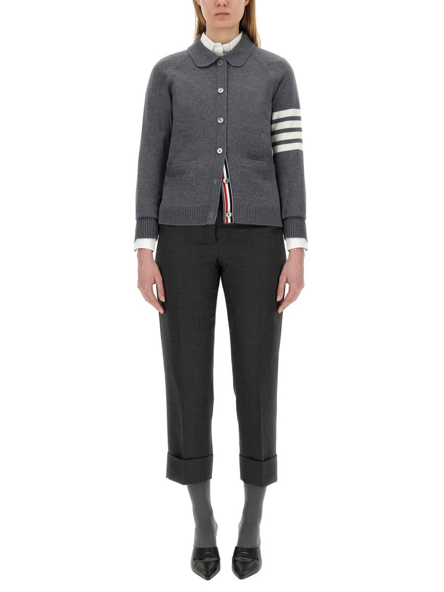 THOM BROWNE CARDIGAN POLO IN LANA VERGINE