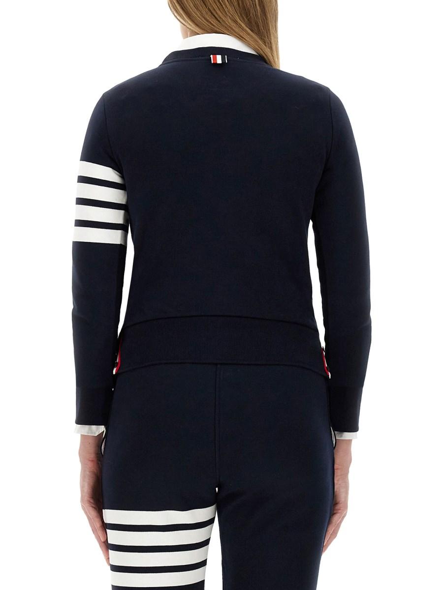 THOM BROWNE FELPA IN COTONE CON DETTAGLIO A RIGHE