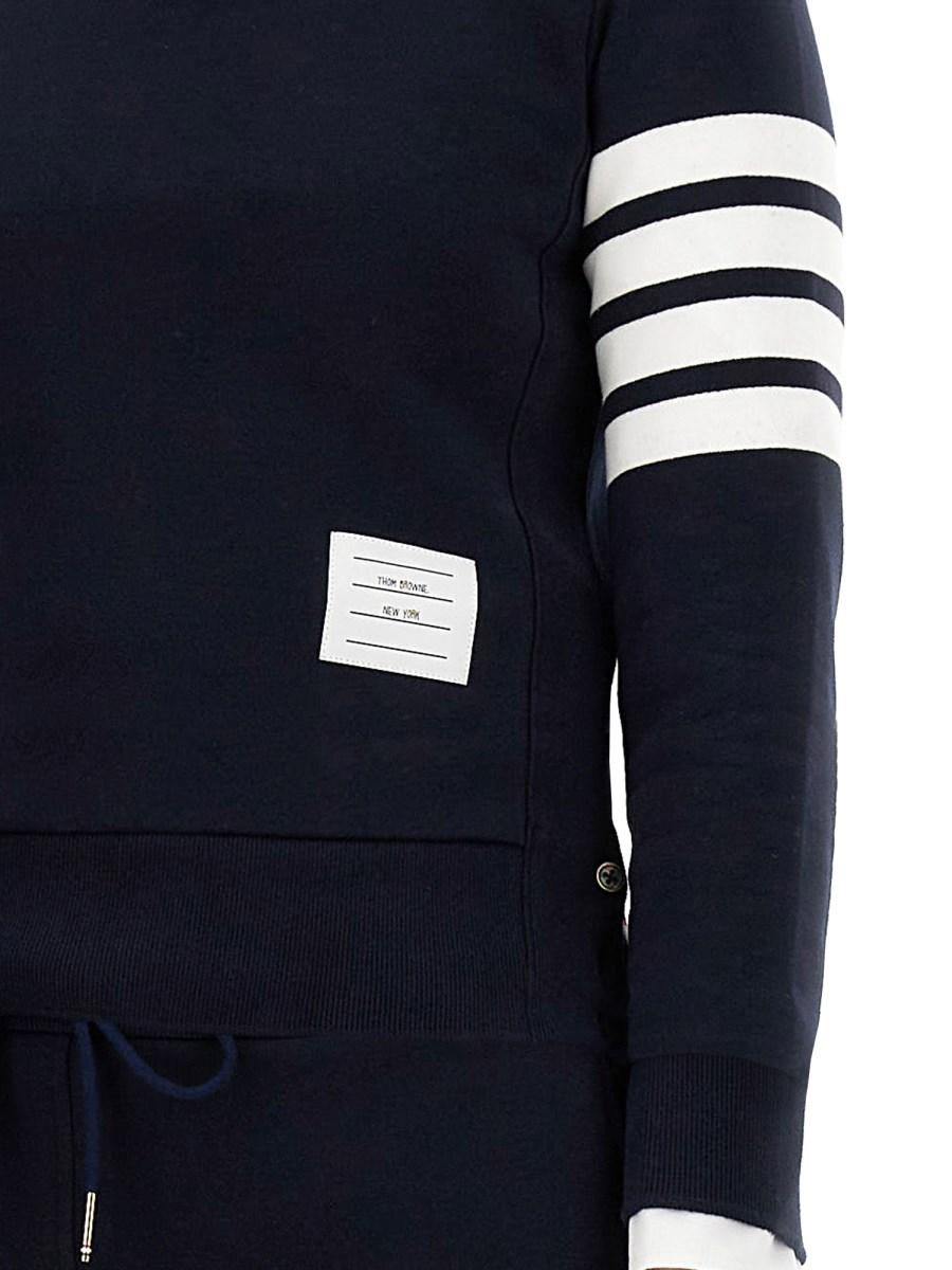 THOM BROWNE FELPA IN COTONE CON DETTAGLIO A RIGHE