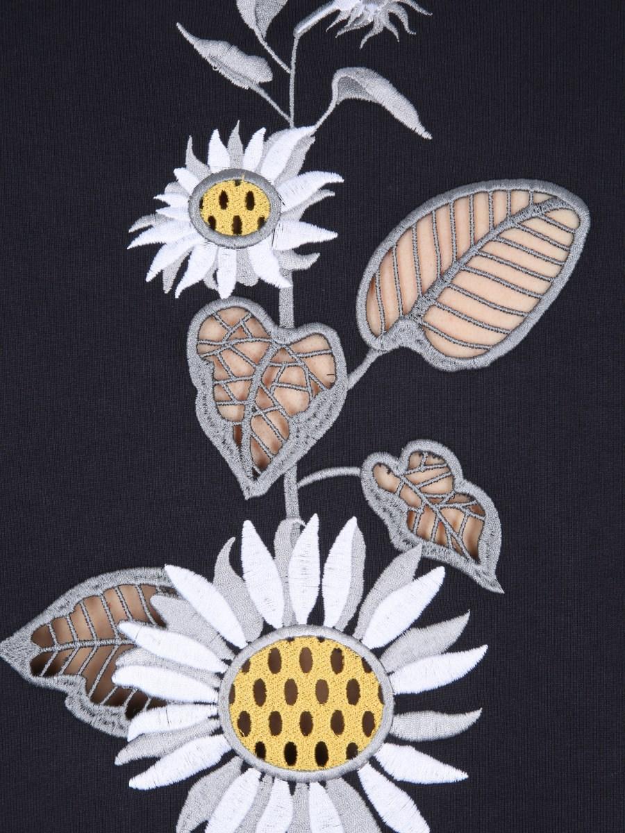 THOM BROWNE FELPA IN COTONE CON RICAMO
