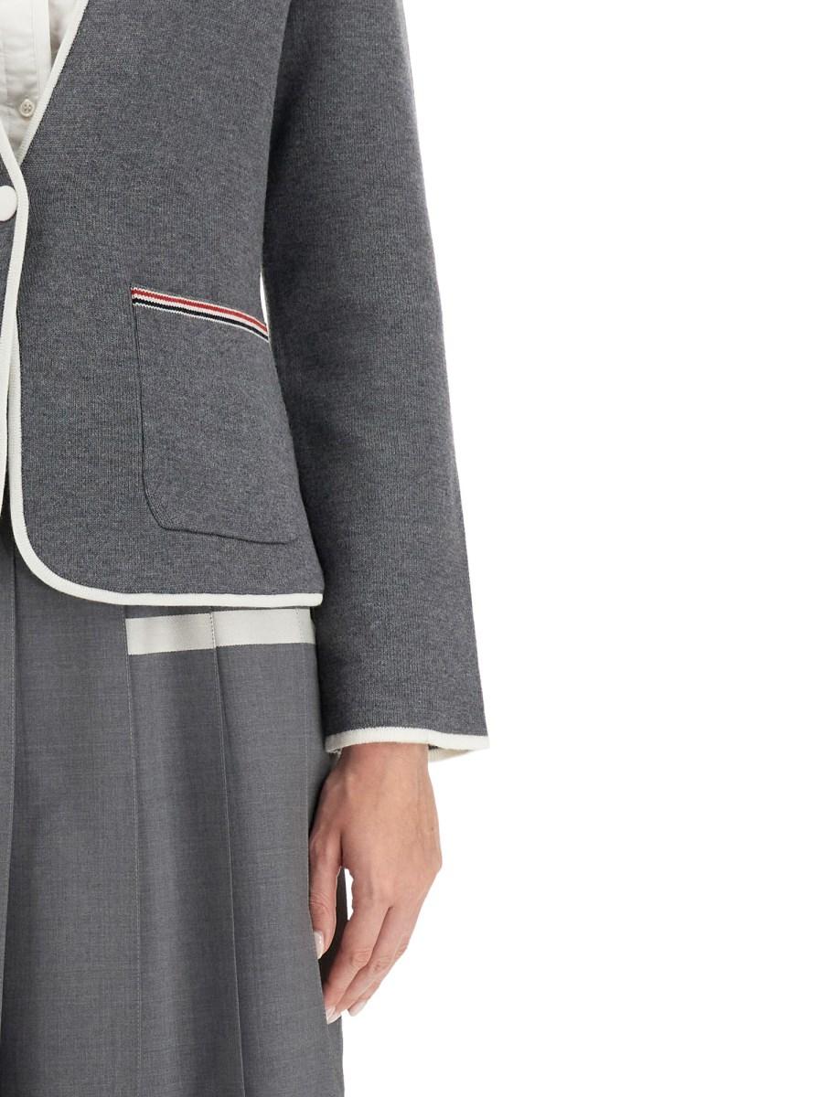 THOM BROWNE GIACCA MONOPETTO IN LANA MERINO