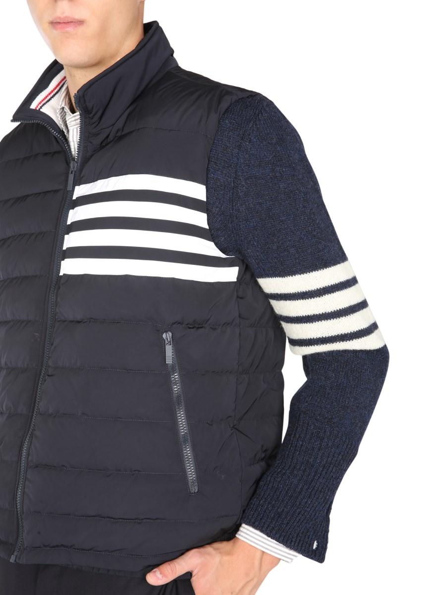 THOM BROWNE GILET 4BAR IMBOTTITO IN TWILL