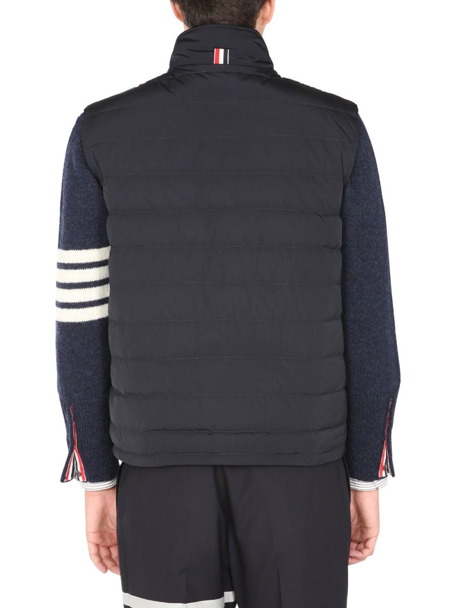 THOM BROWNE GILET 4BAR IMBOTTITO IN TWILL