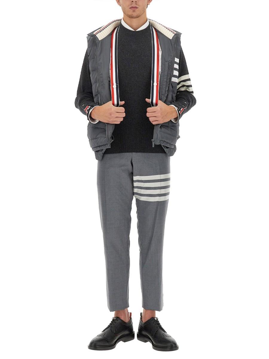 THOM BROWNE GILET 4BAR IMBOTTITO IN TWILL
