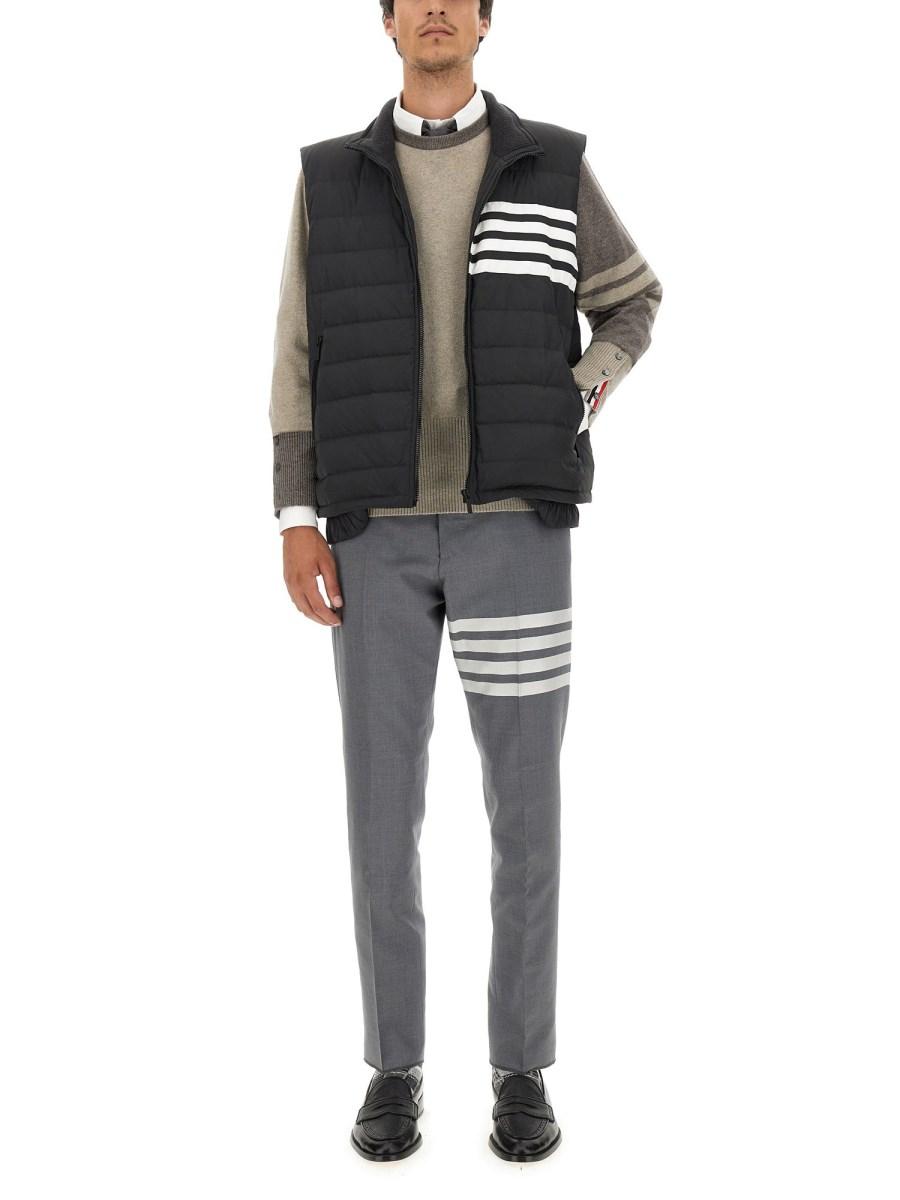 THOM BROWNE GILET 4BAR IMBOTTITO IN TWILL