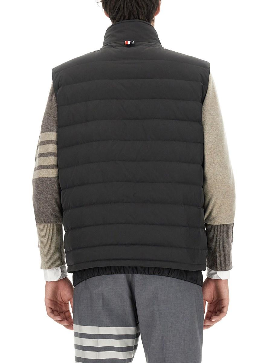 THOM BROWNE GILET 4BAR IMBOTTITO IN TWILL