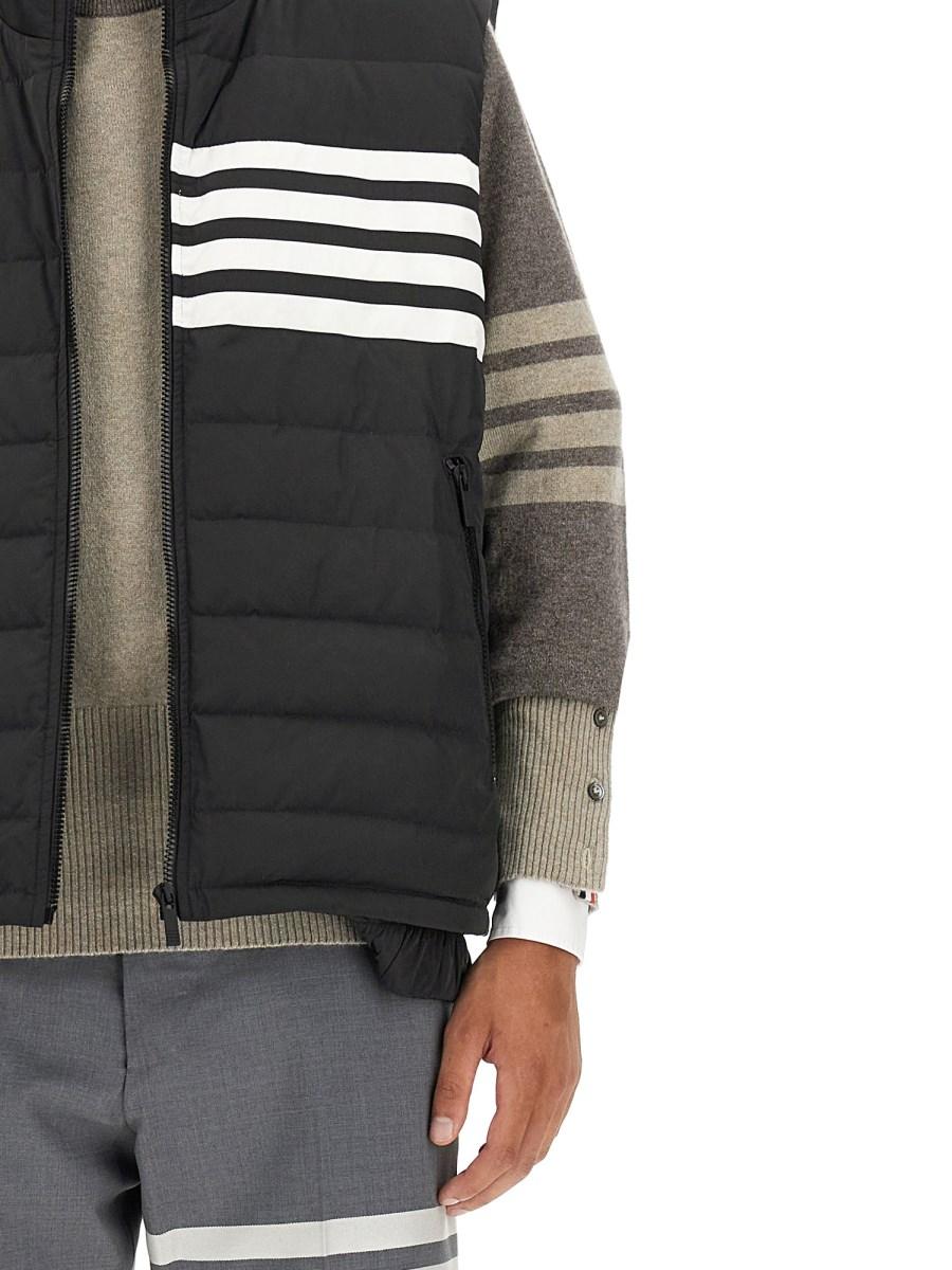 THOM BROWNE GILET 4BAR IMBOTTITO IN TWILL