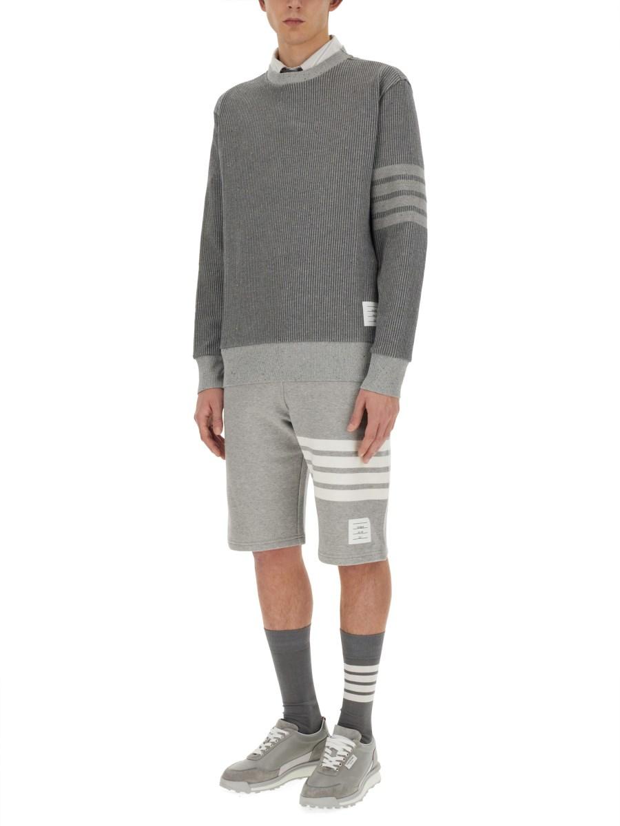 THOM BROWNE MAGLIA "4BAR" IN MISTO SETA