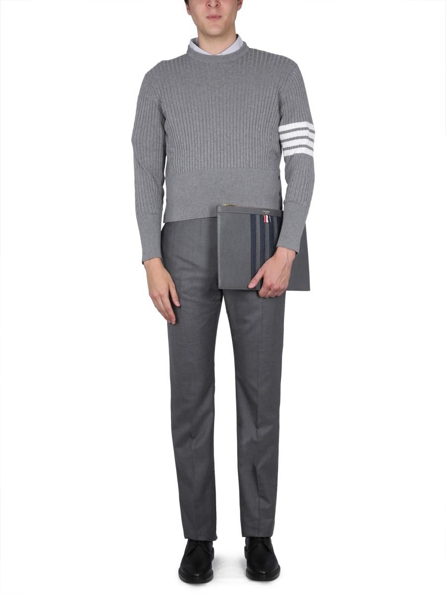 THOM BROWNE MAGLIA 4BAR STRIPE IN COTONE