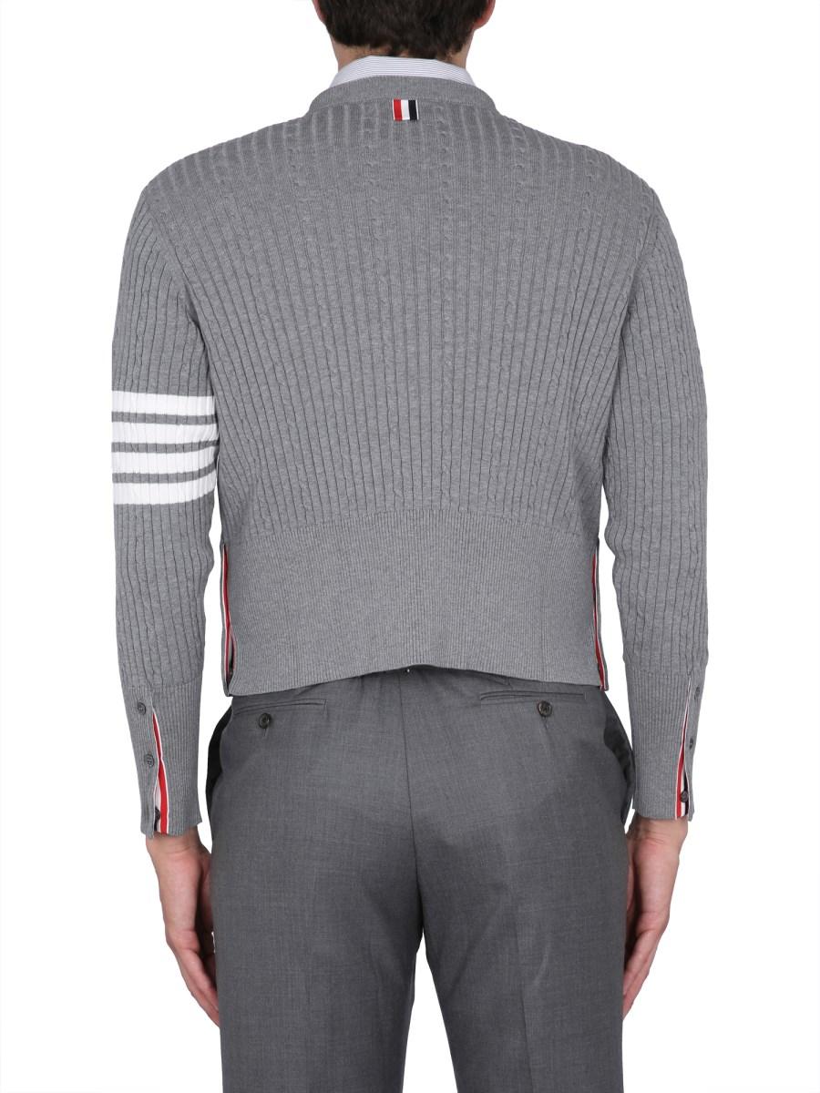 THOM BROWNE MAGLIA 4BAR STRIPE IN COTONE