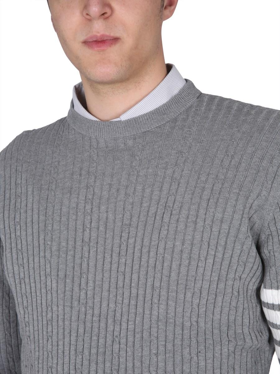 THOM BROWNE MAGLIA 4BAR STRIPE IN COTONE
