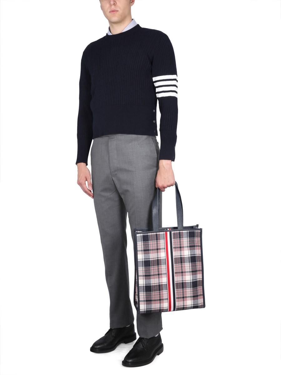 THOM BROWNE MAGLIA 4BAR STRIPE IN COTONE
