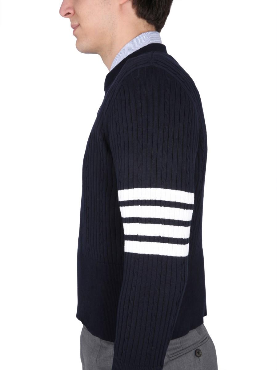THOM BROWNE MAGLIA 4BAR STRIPE IN COTONE