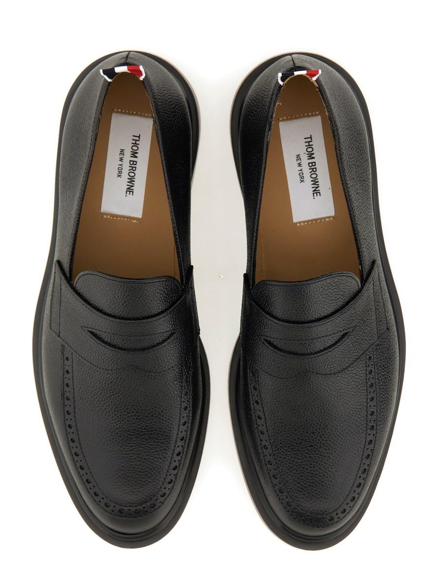 THOM BROWNE MOCASSINO PENNY IN PELLE PEBBLE GRAIN