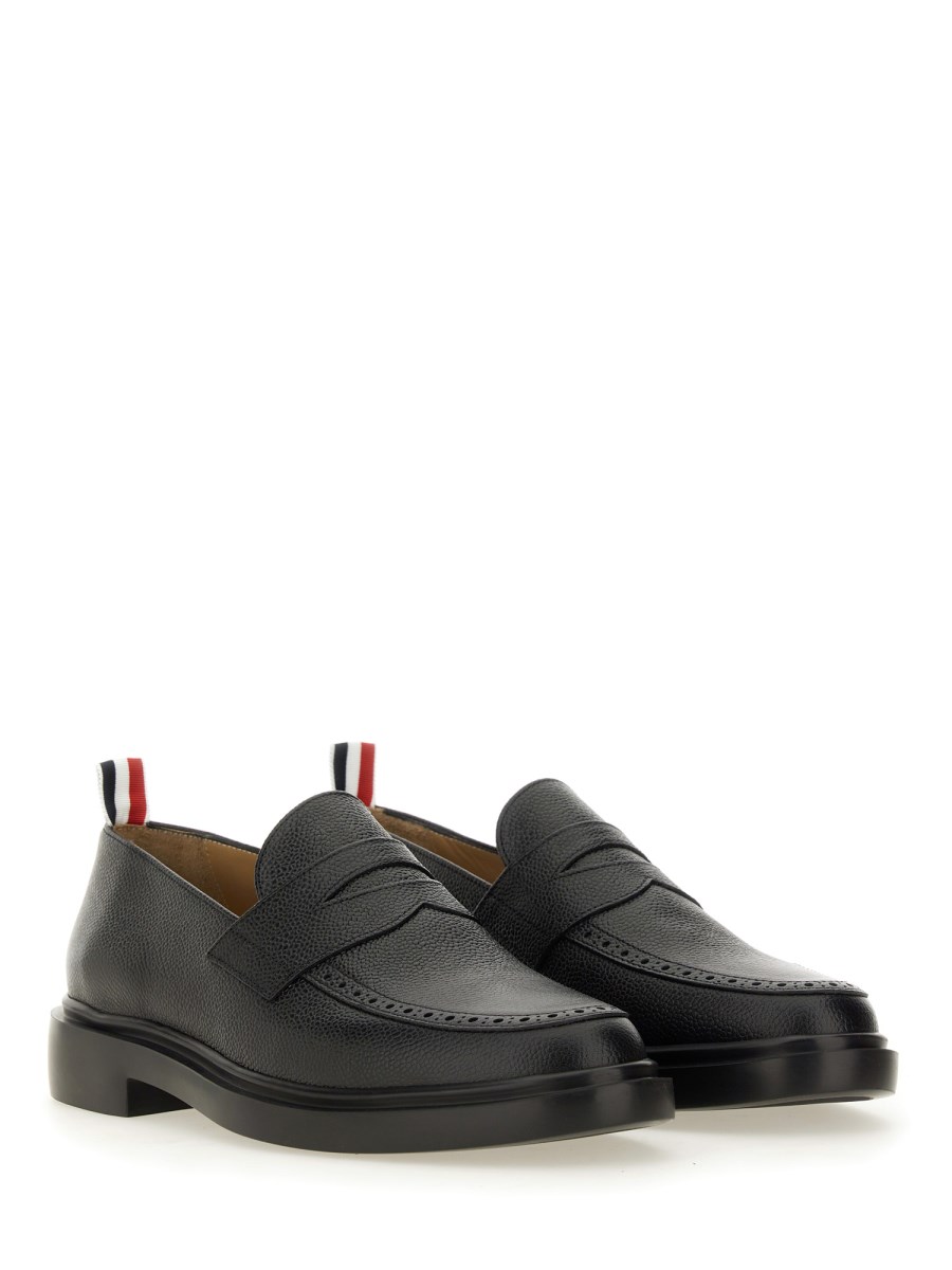 THOM BROWNE MOCASSINO PENNY IN PELLE PEBBLE GRAIN